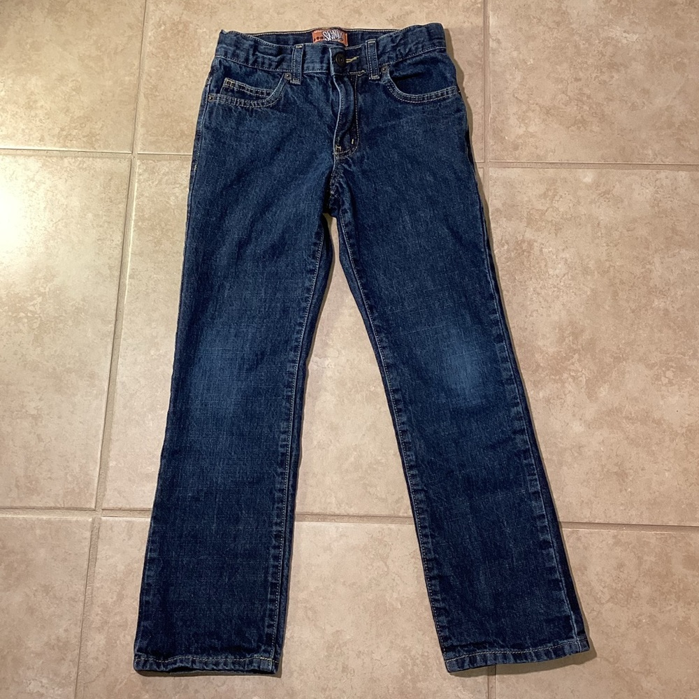 Old Navy Super Skinny Dark Denim Jeans Boys Size 8 Adjustable Waist